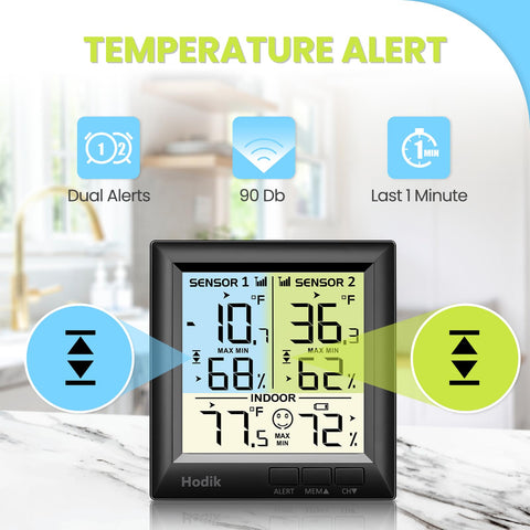 HODIK thermometer with 330 ft range for kitchen-wide monitoring.
