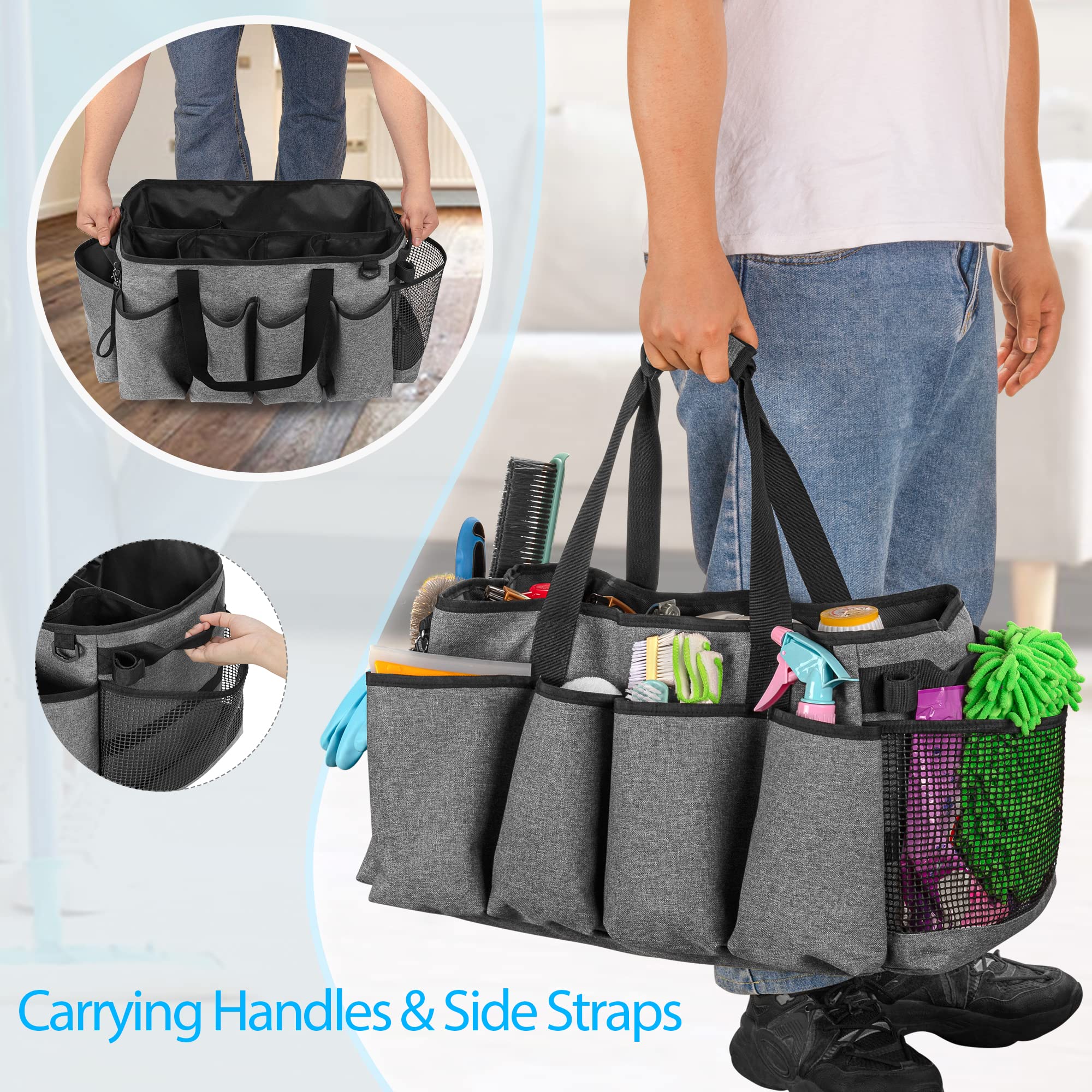 Soft padded handles and side straps ease transport between rooms