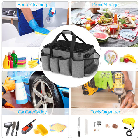 Sturdy design with side straps supports moving the caddy across floors