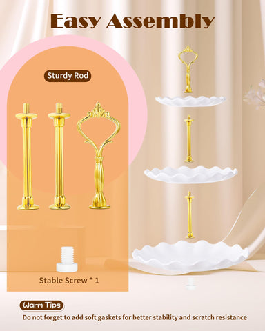 Hoedia food-grade plastic stands deliver stable dessert presentation.