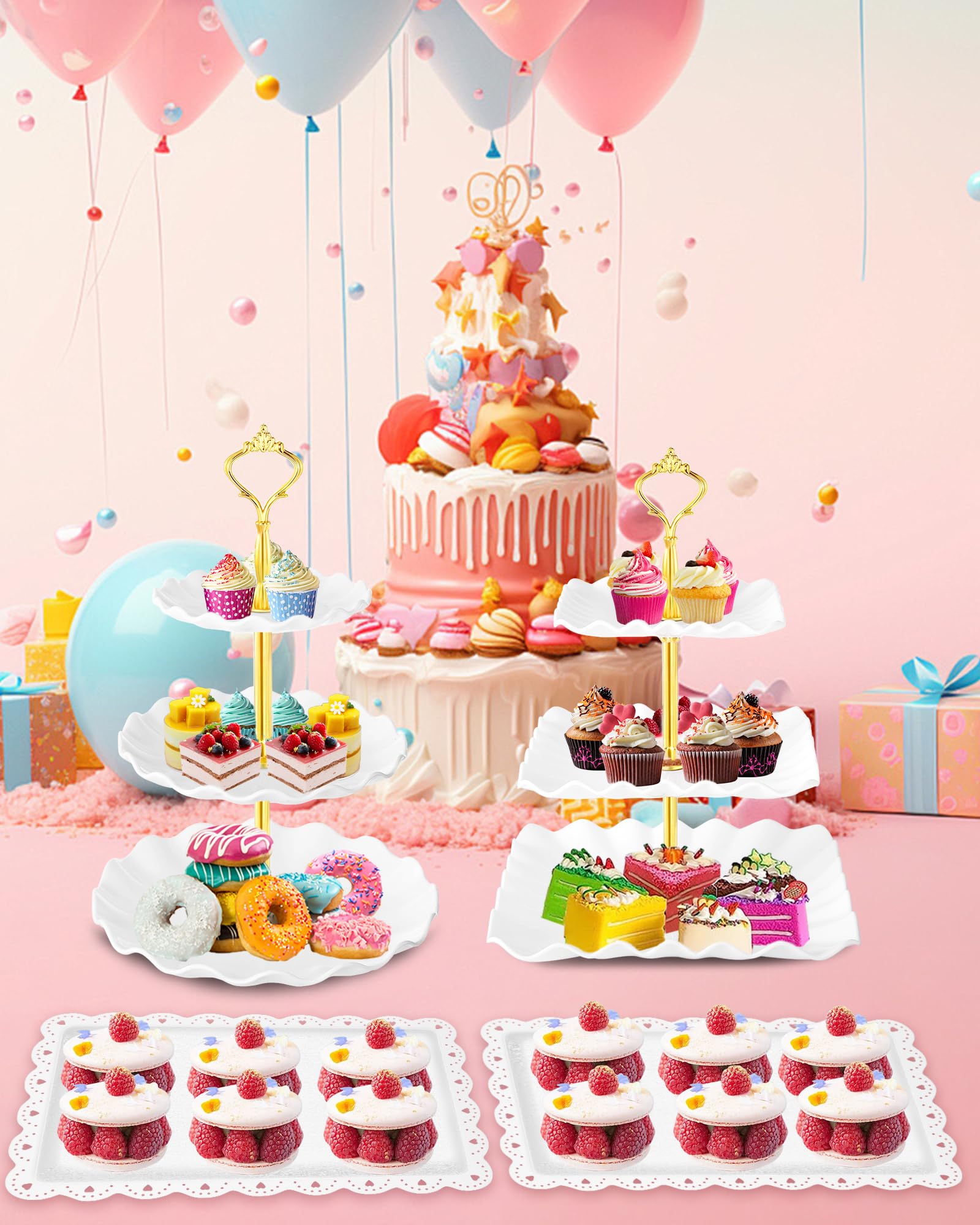 Hoedia dessert display elevates tea parties and baby showers with elegance.