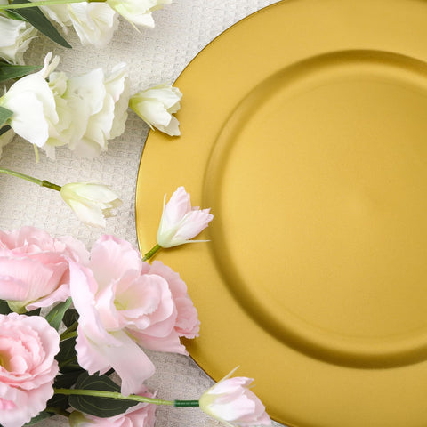 Hoemwarm gold charger plates for parties and holidays, easy to reuse