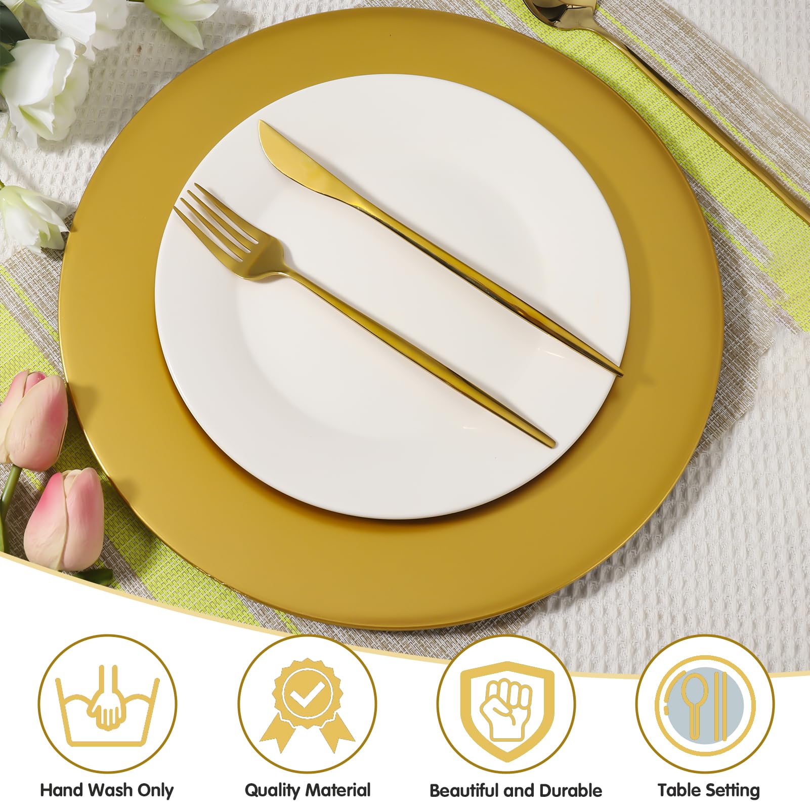 Hoemwarm wedding dining charger plate set enhances table presentation