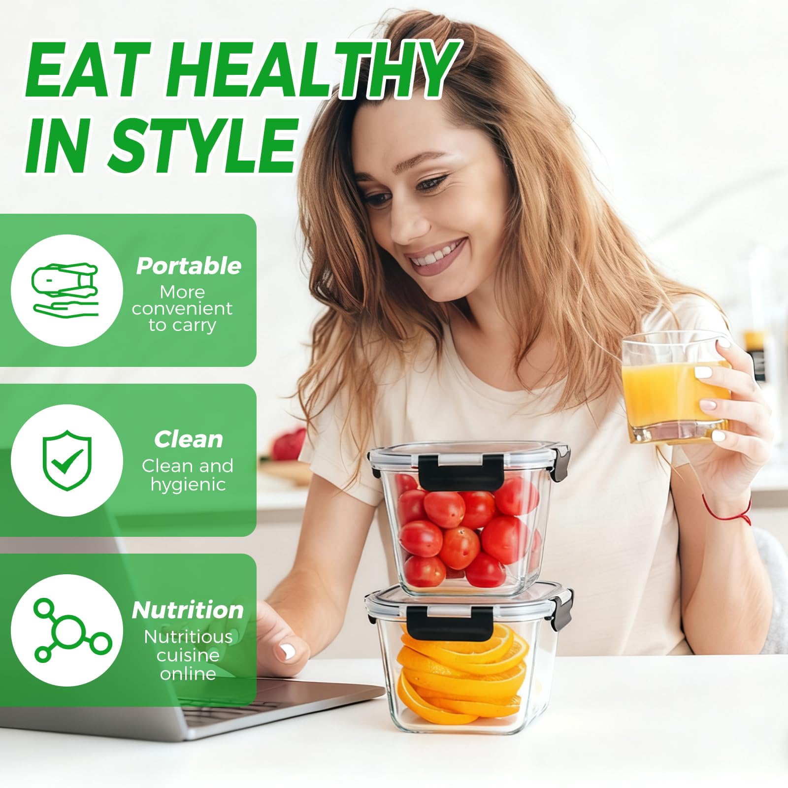 Hoenjuno easy-clean glass surface resists stains and odors.