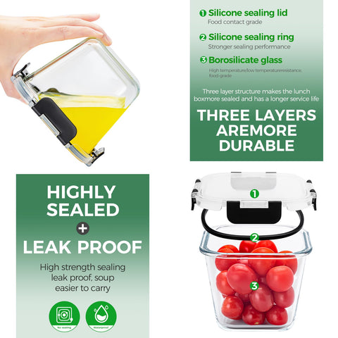Hoenjuno stackable glass storage saves fridge space and stays tidy.