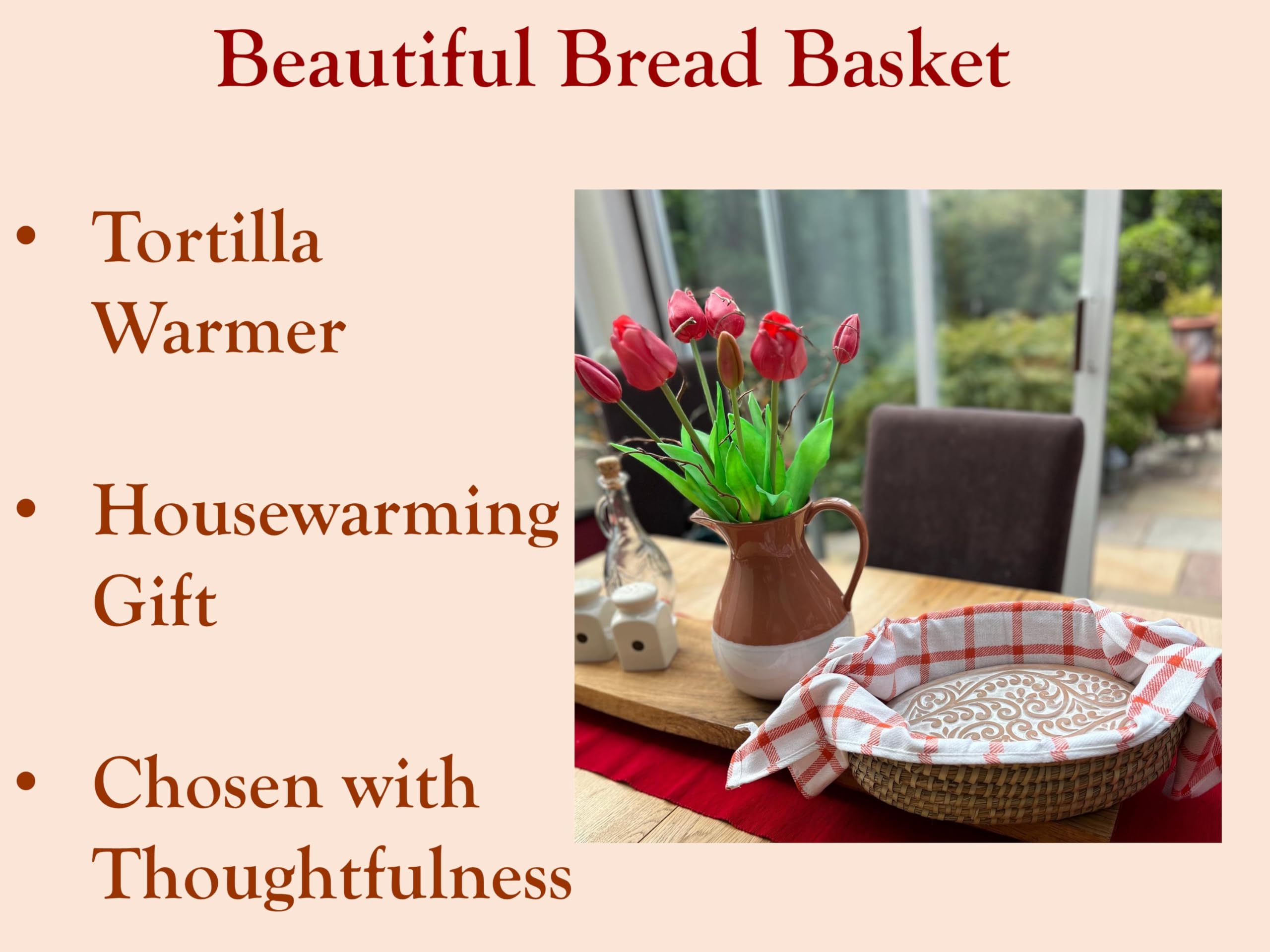 HofArtisan table setting showing the large 12.5 by 8.5 inch basket on the table