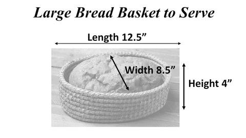 HofArtisan handwoven bread basket adds rustic charm for serving.