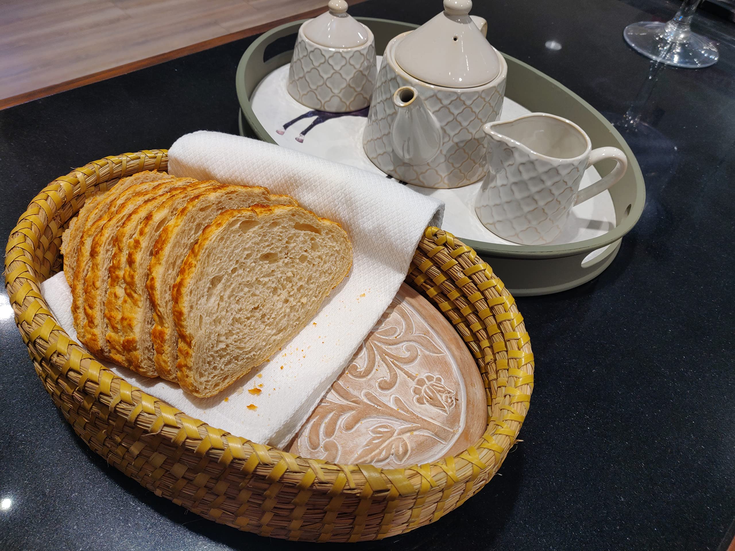 HofArtisan housewarming gift concept with warming basket on dining table