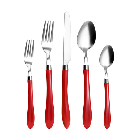 HOFTEN red silverware 20pc boxed set, ideal for gifting and storage.