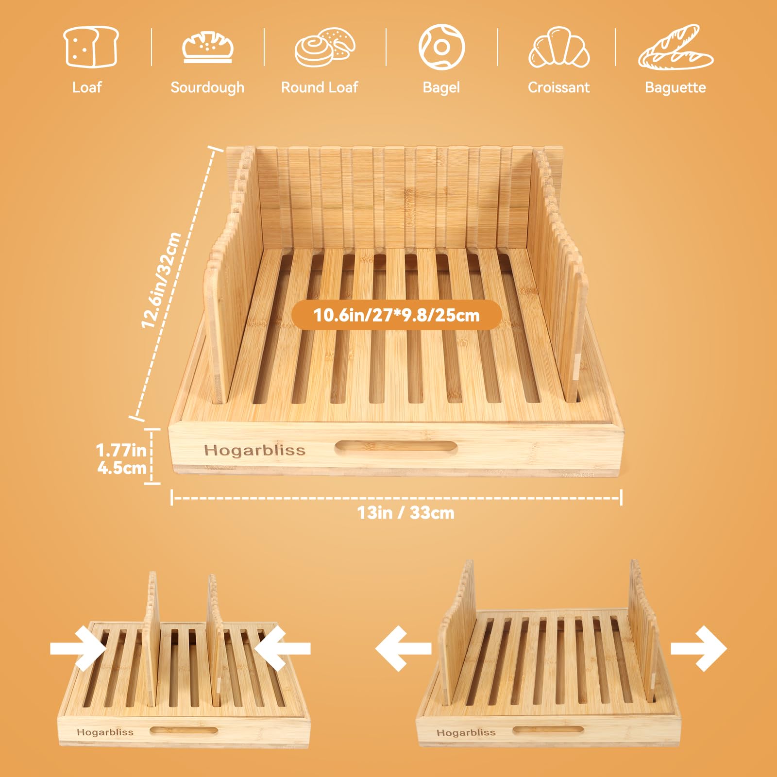 Hogarbliss adjustable-thickness guide delivers precise slices for homemade bread.