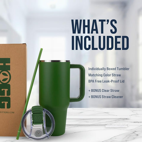 Hogg Outfitters 40oz tumbler with lid and straw for daily use
