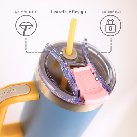 Hogg Big Swig leak-proof lid with flip-top and straw for spill-free sipping