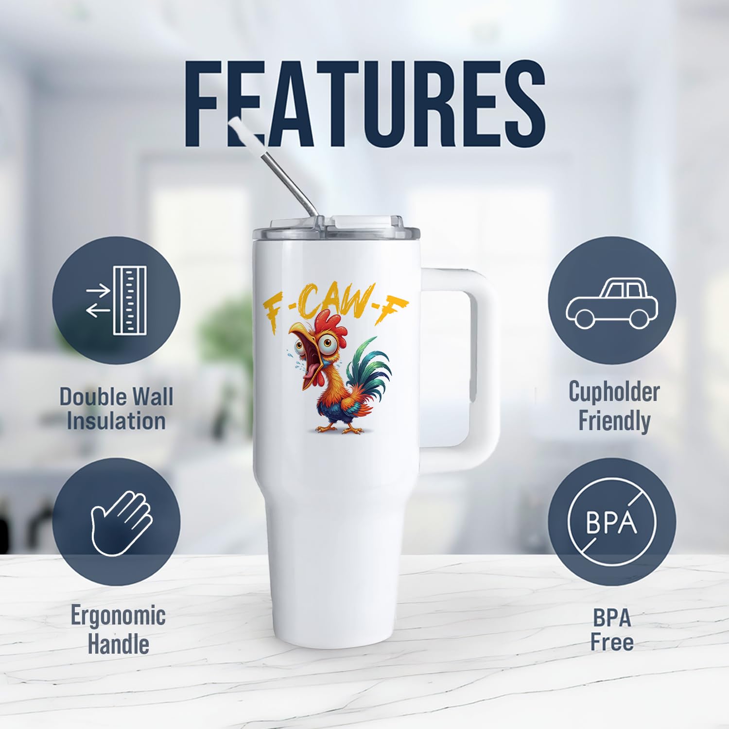 Hogg F-Caw-F tumbler lid helps reduce spills and seal in heat or cold.