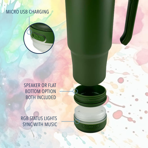 Hogg Grippy Tumbler Hunter Green lid and straw enable spill-resistant sipping.