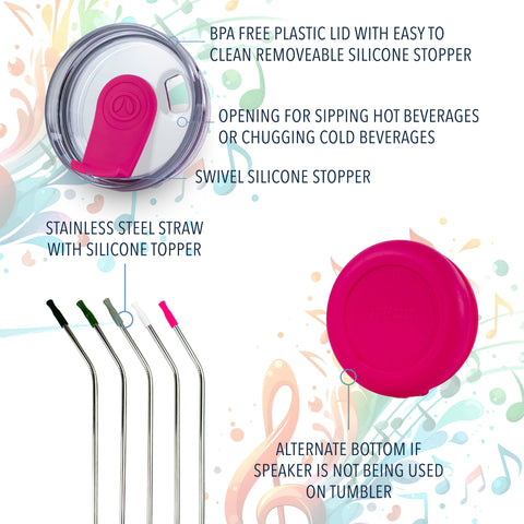 Hogg pink tumbler lid and straw for mess-free sipping