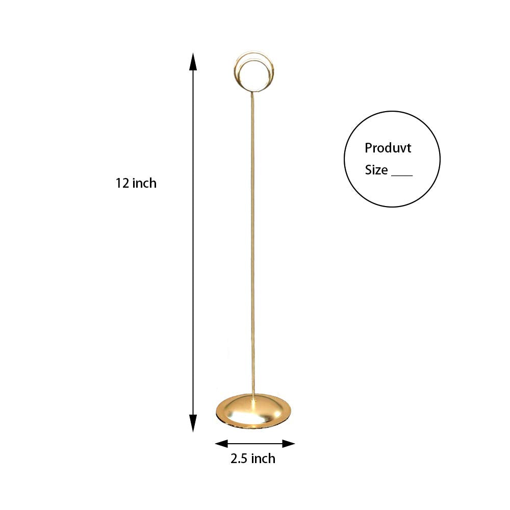 HOHIYA brass gold table number clip-based holder provides sturdy support for signs.