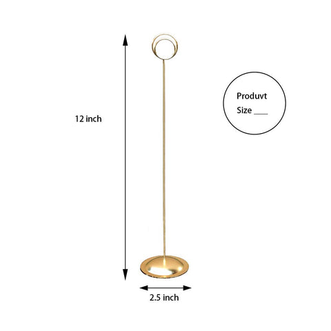 HOHIYA brass gold table number clip-based holder provides sturdy support for signs.