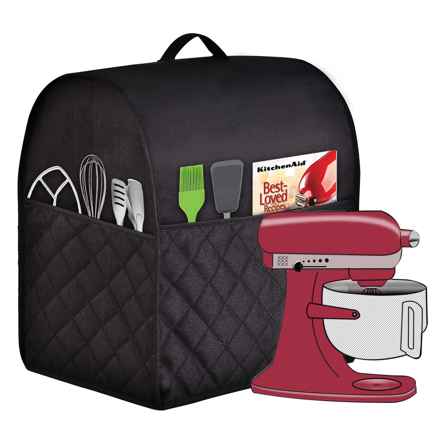 HOHUO stand mixer cover with a top handle for easy removal and quick access