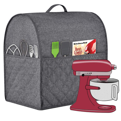 HOHUO stand mixer dust cover in grey protects KitchenAid from dust and splashes