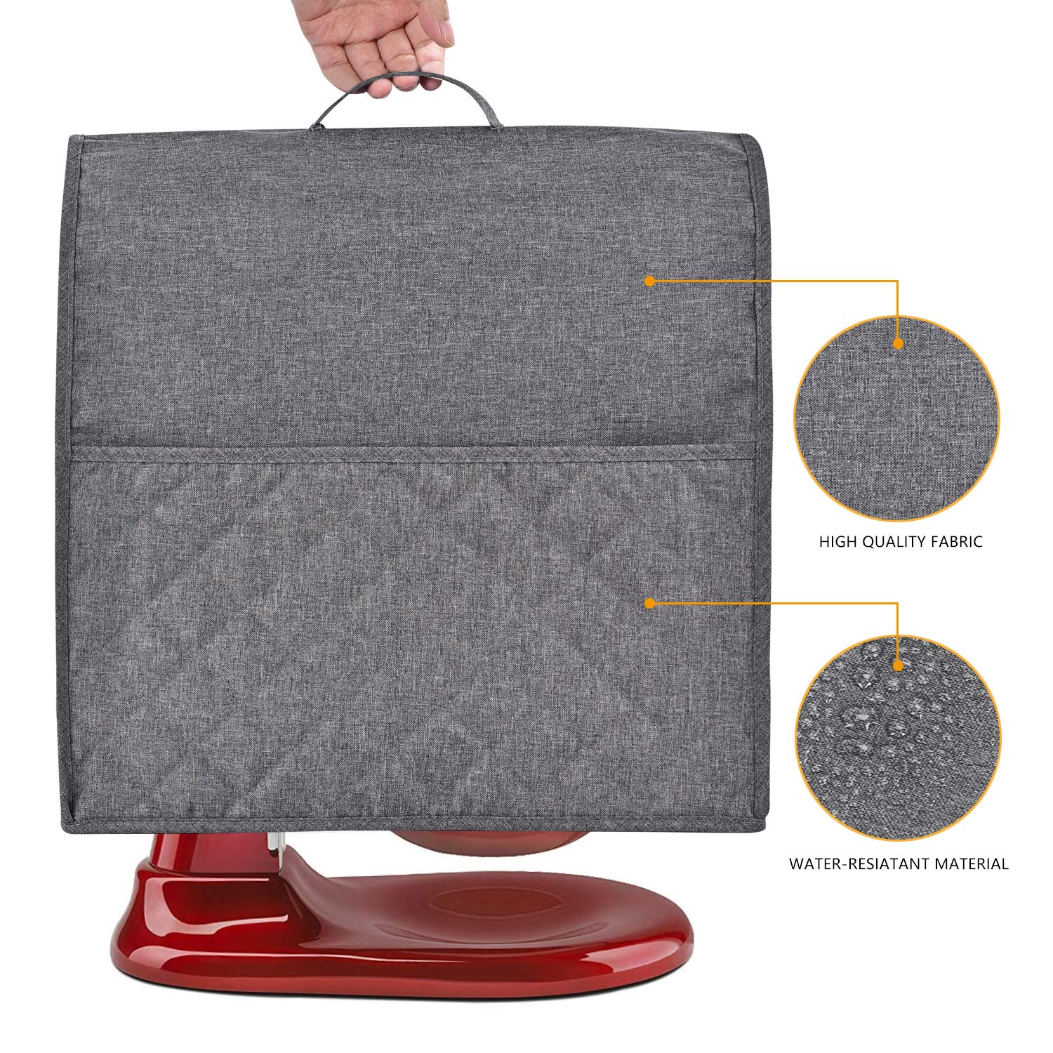 HOHUO stand mixer pocket design saves attachments and recipe booklets