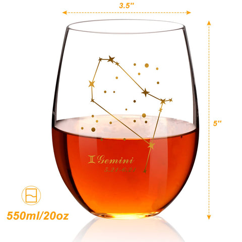 HOHY golden constellation wine glass on table decor for celebrations