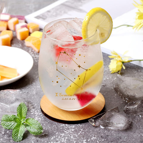 HOHY stemless glass with a wide base for stability during use
