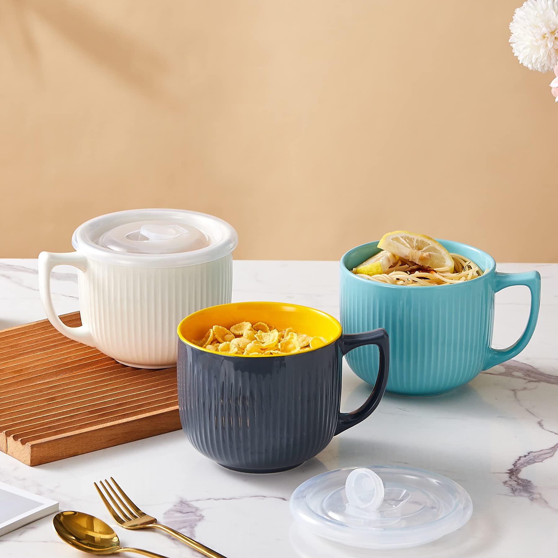 Hoilse ceramic bowl microwave safe blue, convenient reheating without plastics.