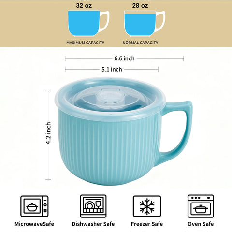 Hoilse blue-lid soup bowl with leakproof seal keeps leftovers fresh.