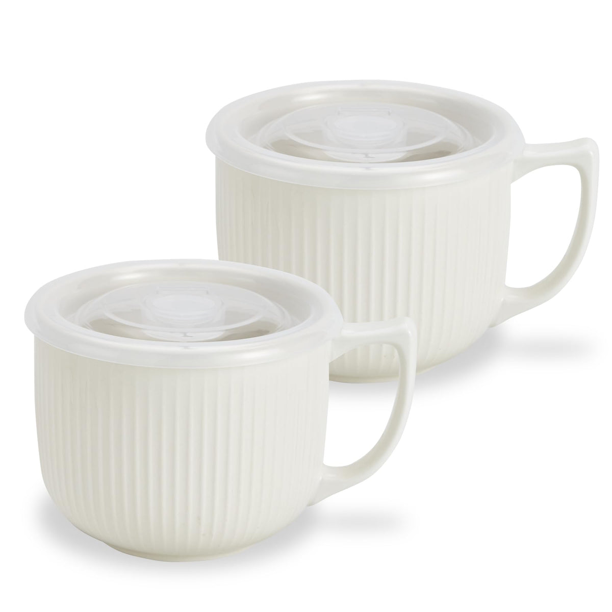 Hoilse ceramic soup bowl with handle 32oz and lid, ideal for large servings