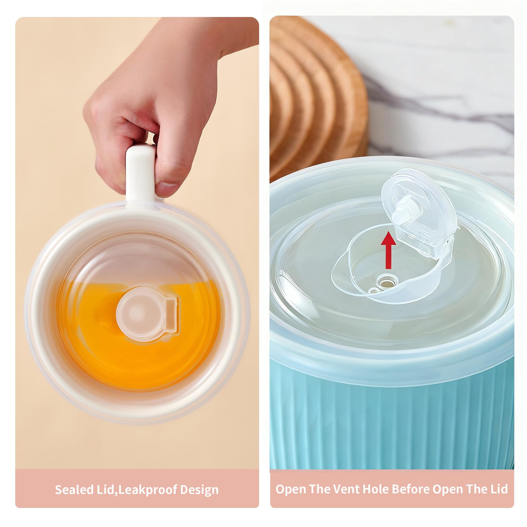 Hoilse soup bowl leftovers blue, great for storing and reheating meals later.
