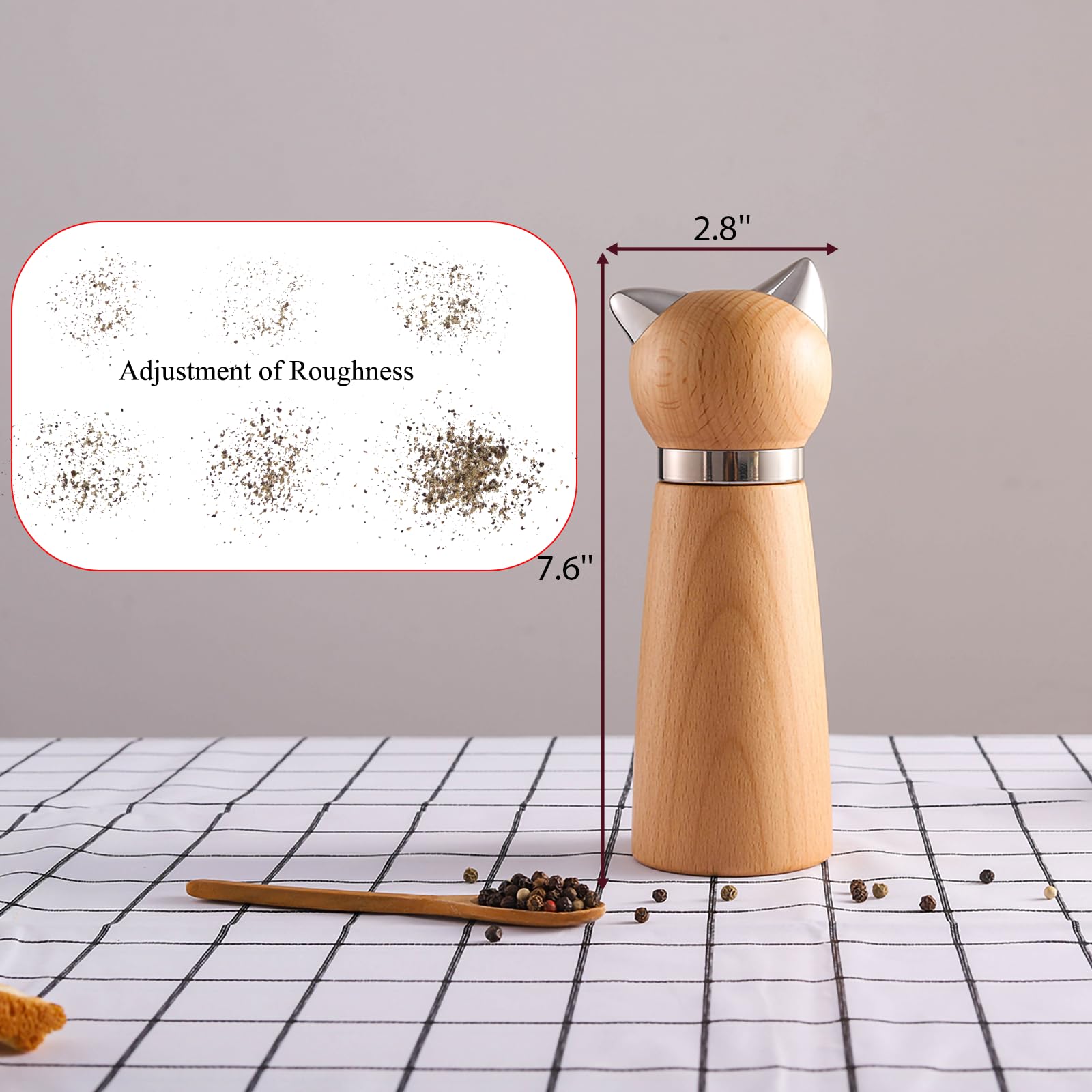 Hoivvy salt and pepper mill supports versatile seasoning at home.