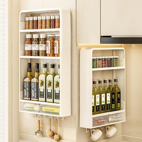 Hoiwio spice rack with 3-tier design for organized bottle access