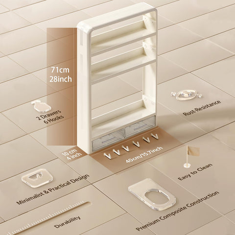 Hoiwio wall-mounted spice rack installed without drilling