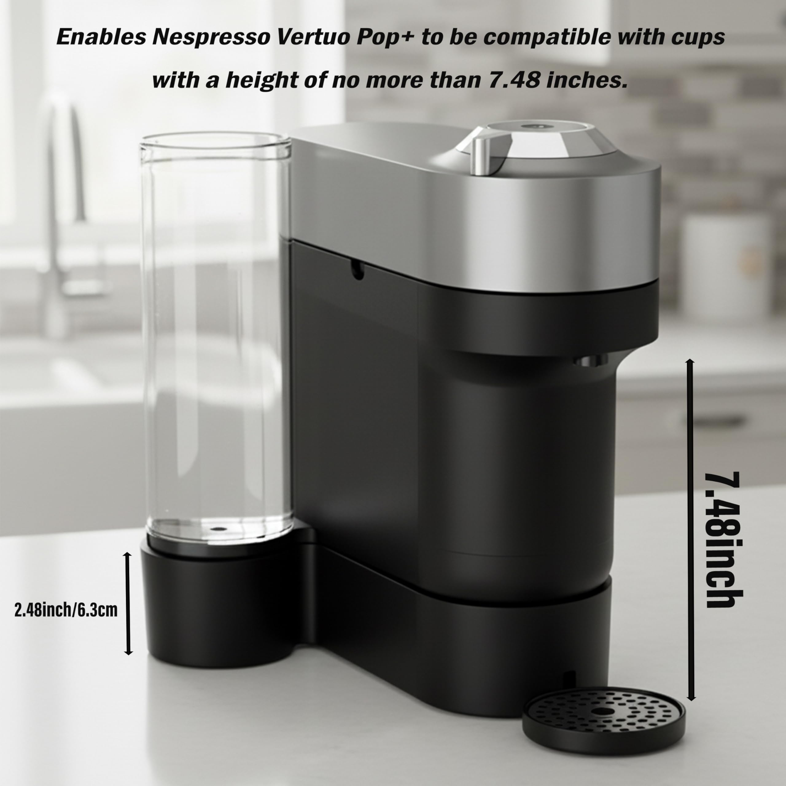 HOKKIEAM 2.5 inch elevation stand supports taller mugs like YETI Rambler 20 oz.