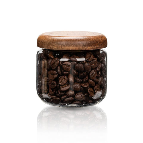HolaJia glass jar 14oz with wooden lid keeps pantry items fresh and stylish.