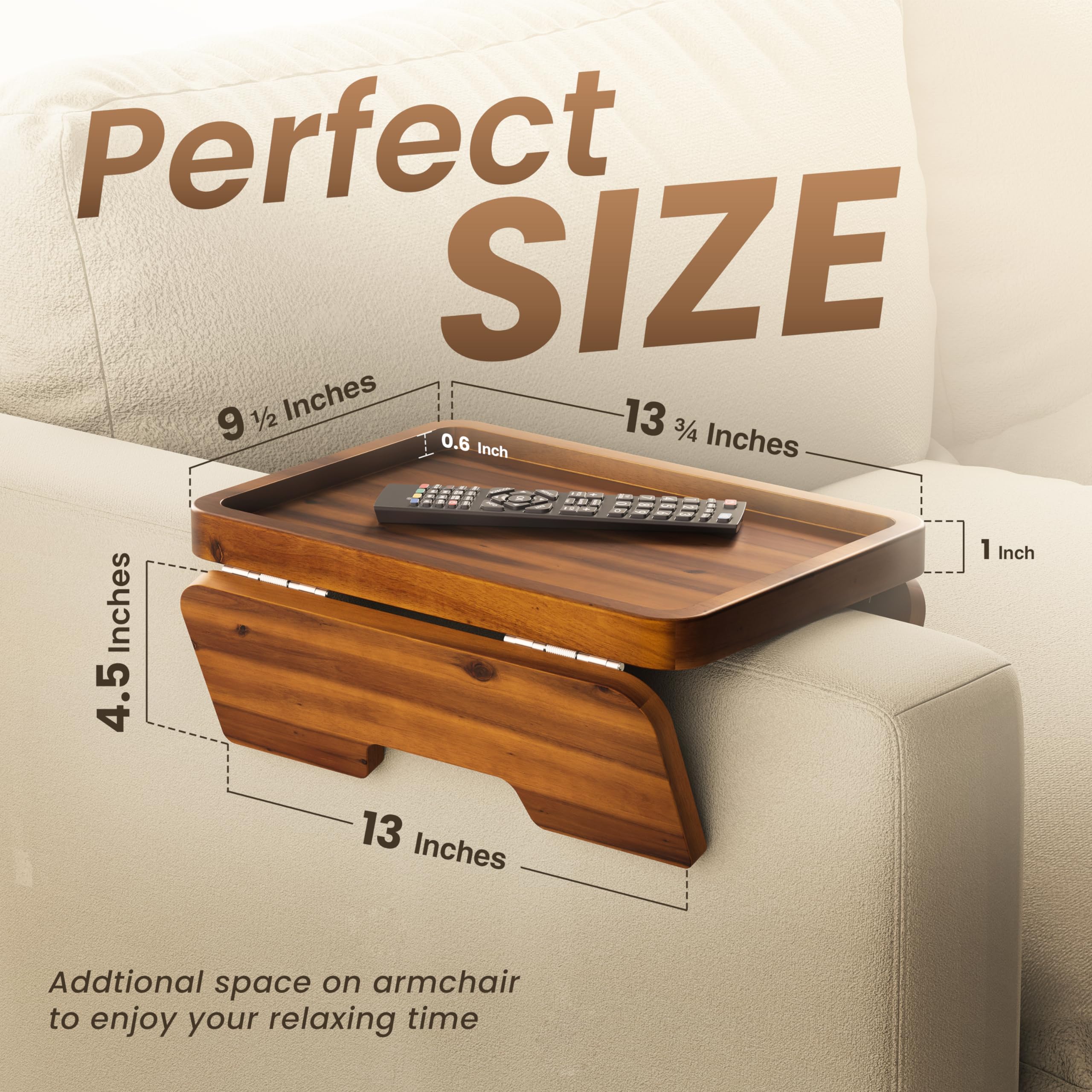 HOLANA Acacia Wood Couch Tray adds durable style to living rooms