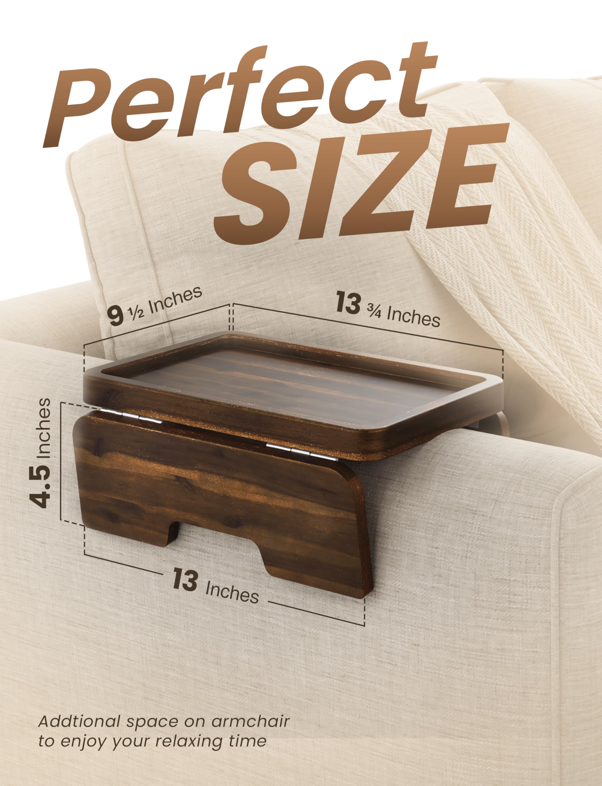HOLANA foldable couch tray folds flat for compact storage when not in use.