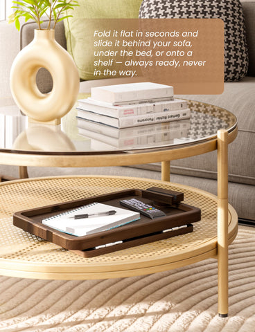 HOLANA solid acacia wood construction for durable, warm living room use