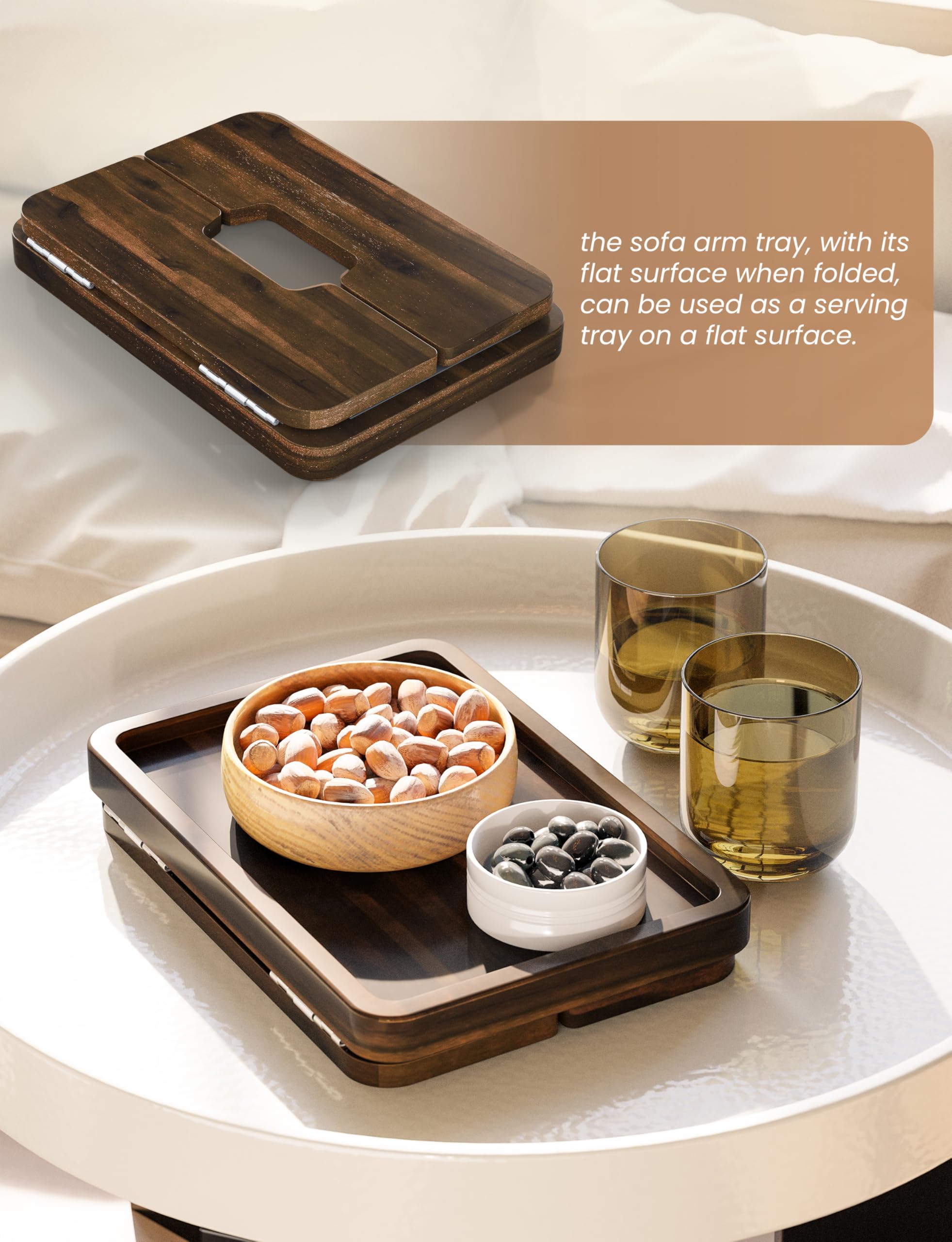 HOLANA wide-grip armrests clamp securely for a stable tabletop.
