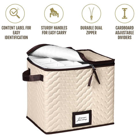 HOLDN STORAGE 12-compartment design fits up to 12 glasses neatly.