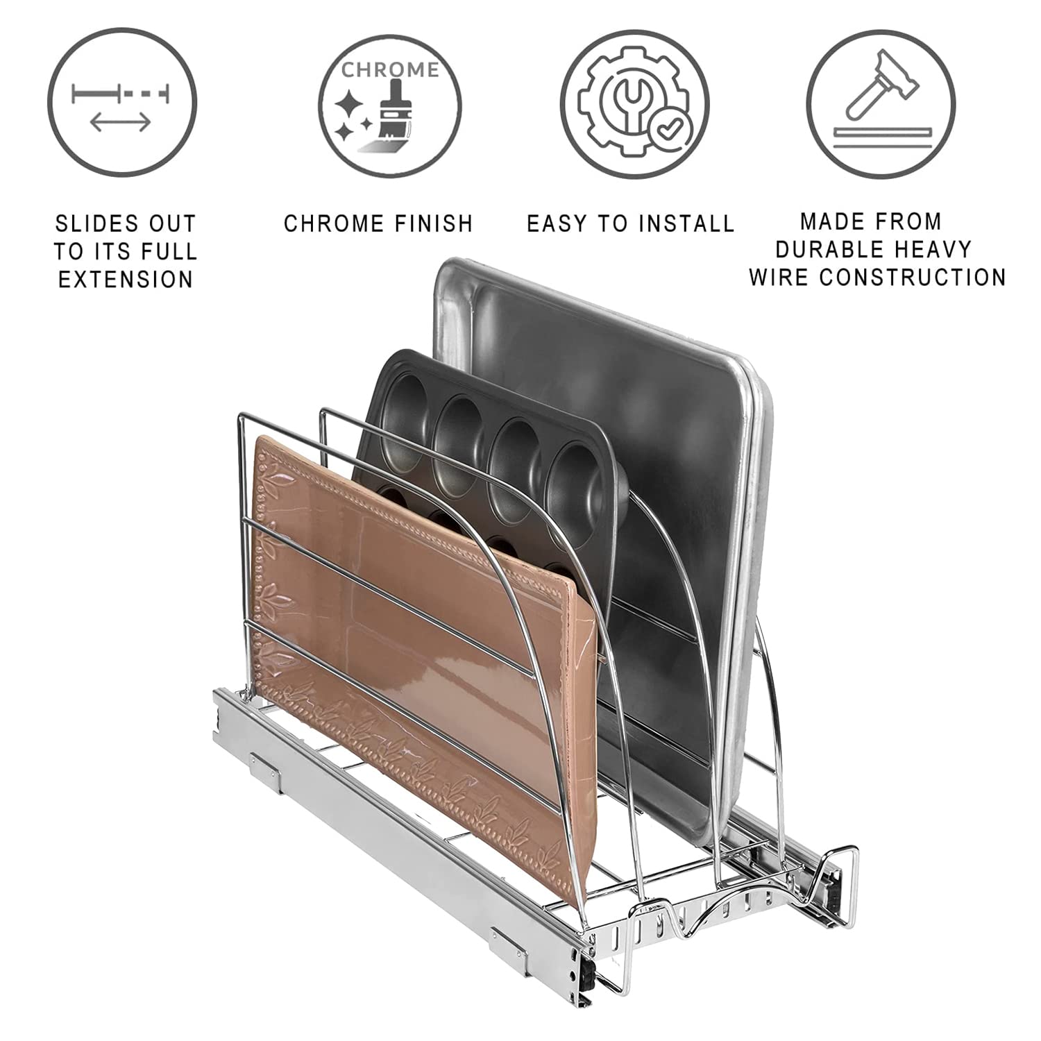 HOLDN’ STORAGE bottom stabilizer bar prevents sticking during use