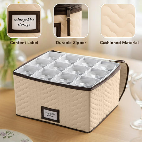HOLDN’ STORAGE quilted microfiber exterior cushions delicate glassware