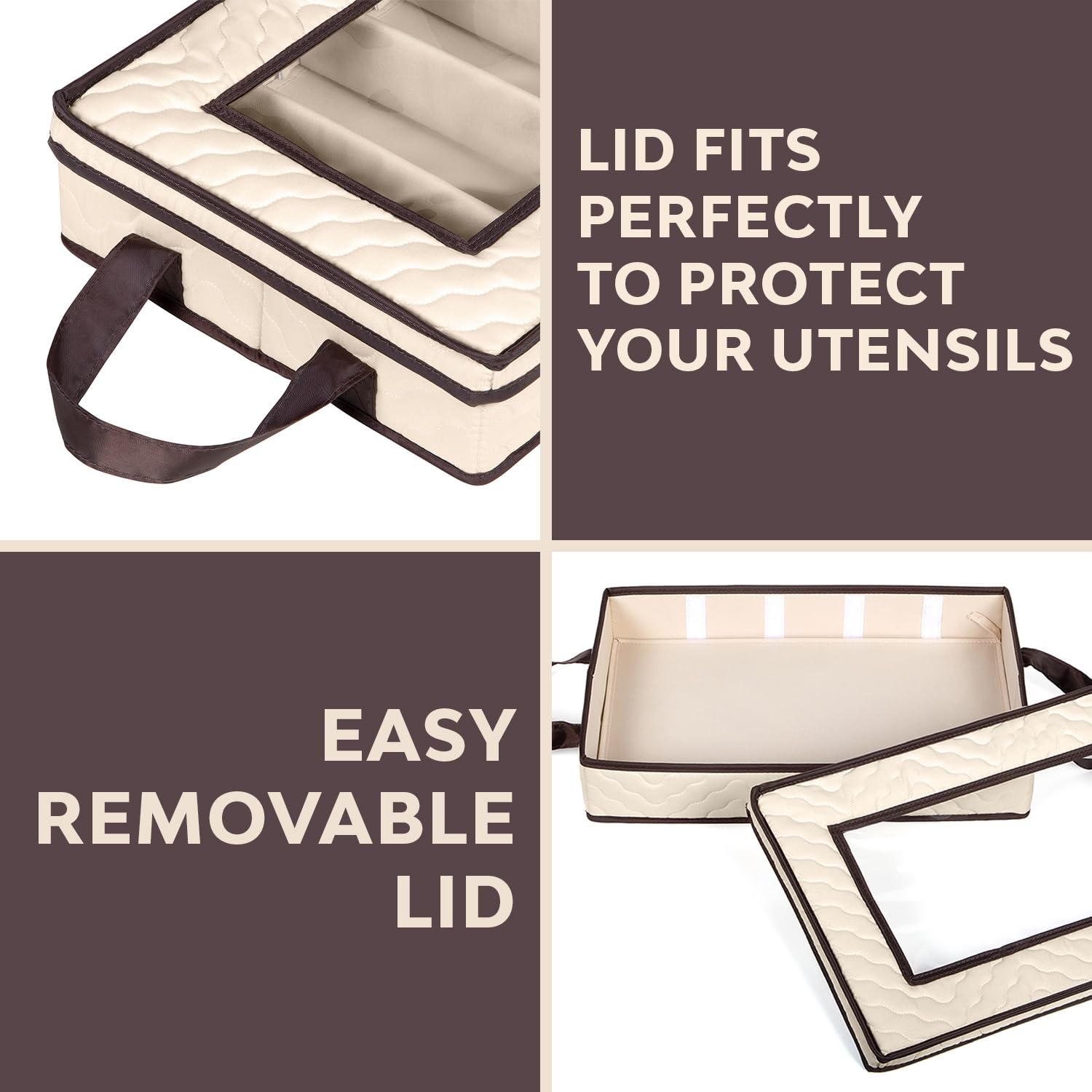 HOLDN' STORAGE removable lid keeps contents dust-free when not in use.