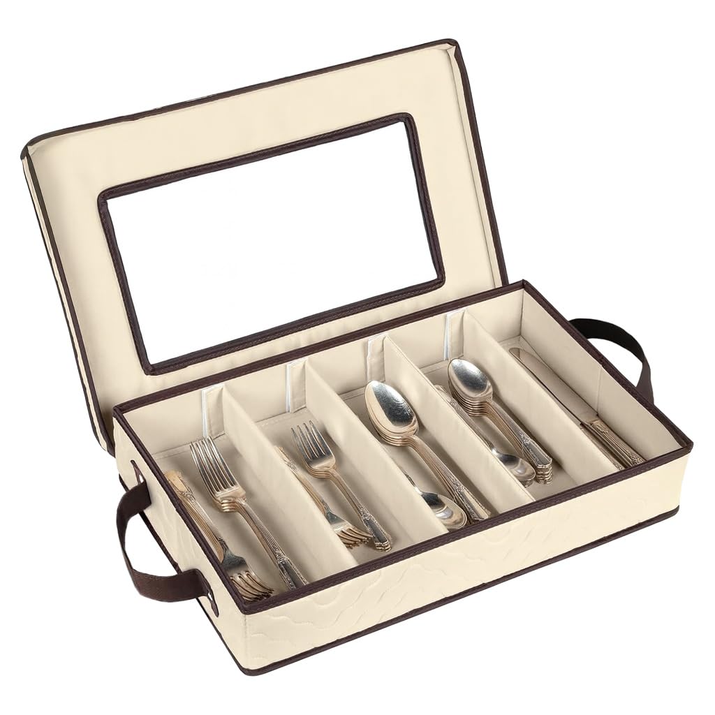 HOLDN' STORAGE flatware case with removable lid keeps utensils organized and protected.
