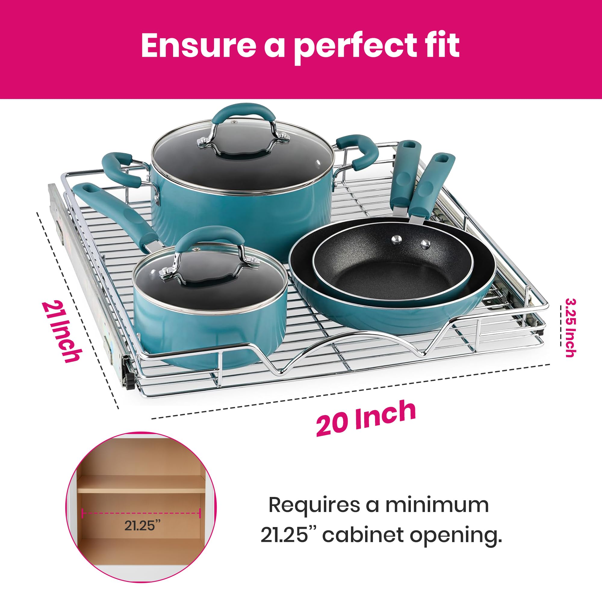 HOLDN’ STORAGE heavy-duty shelf insert showing sturdy support for cabinets.
