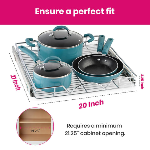 HOLDN’ STORAGE heavy-duty shelf insert showing sturdy support for cabinets.