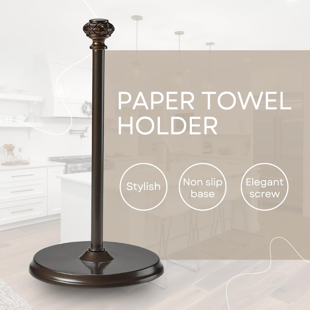 HOLDN’ STORAGE paper towel holder side view showing compact footprint and stability.