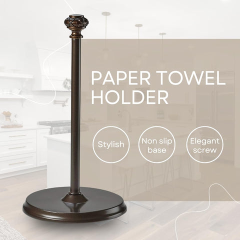 HOLDN’ STORAGE paper towel holder side view showing compact footprint and stability.