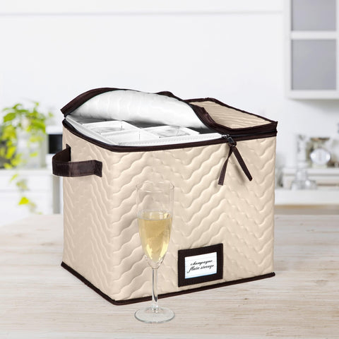 HOLDN’ STORAGE 9-cell grid keeps each stemware piece separate for safety.