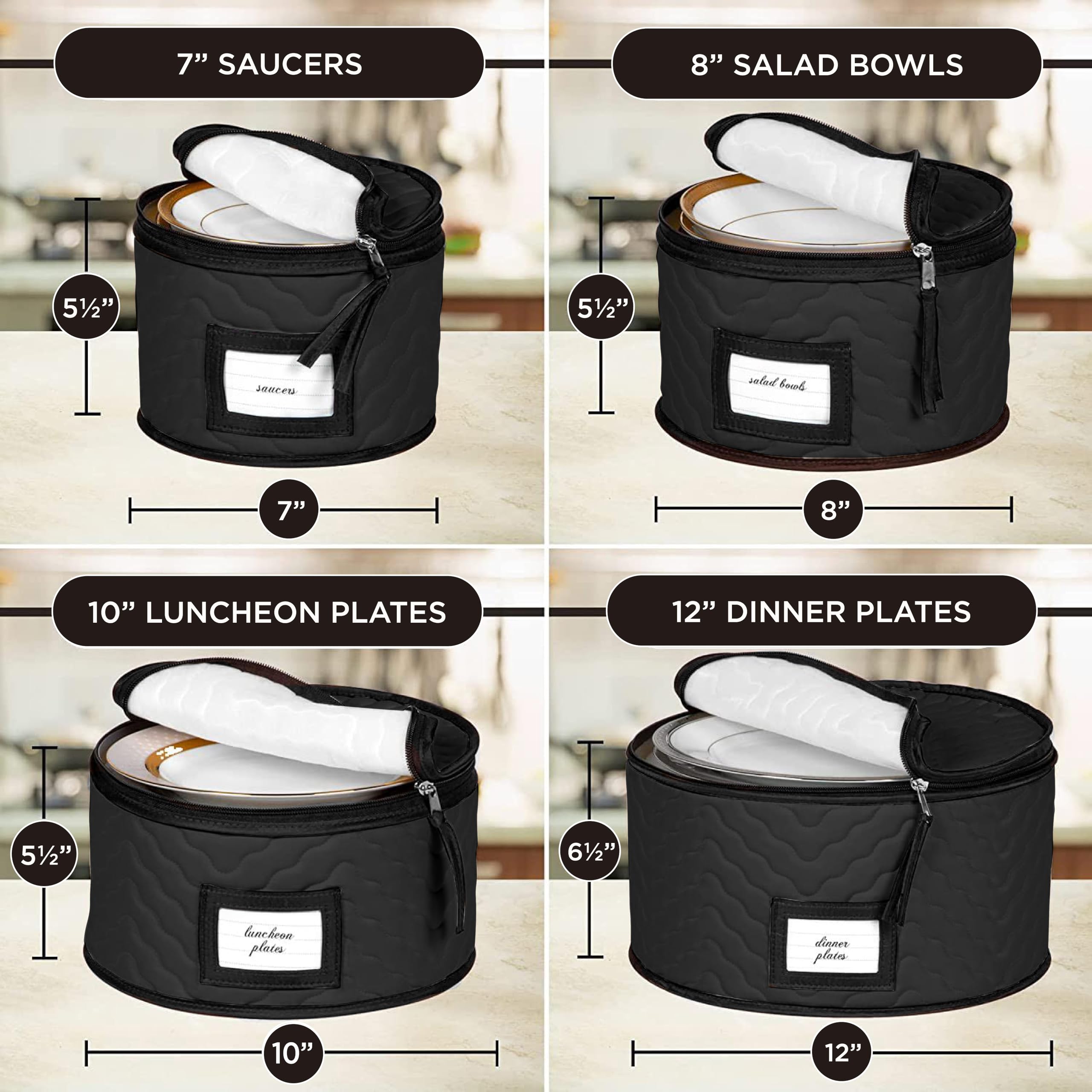 Holdnstorage clear window box aids quick identification of seasonal tableware.